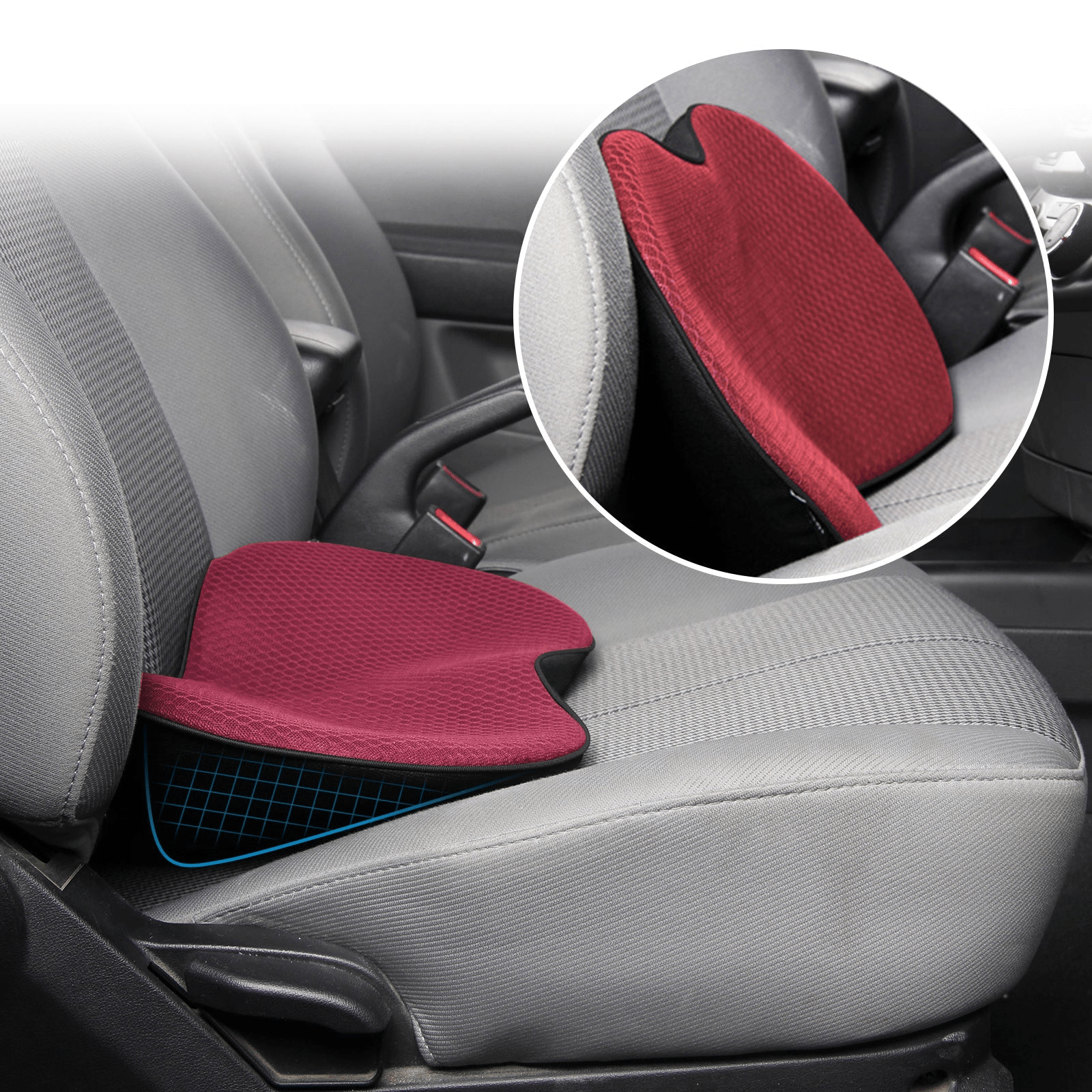 Ergonomic Car Seat Cushion with Lumbar Support