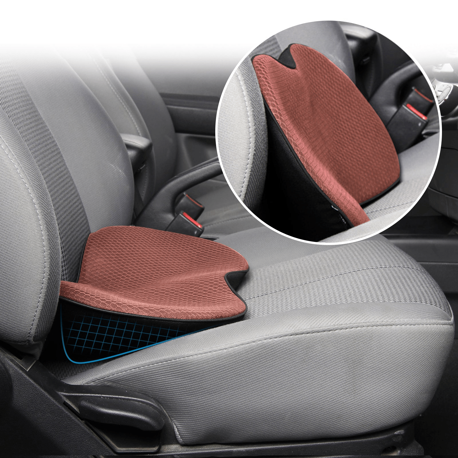 Ergonomic Car Seat Cushion with Lumbar Support