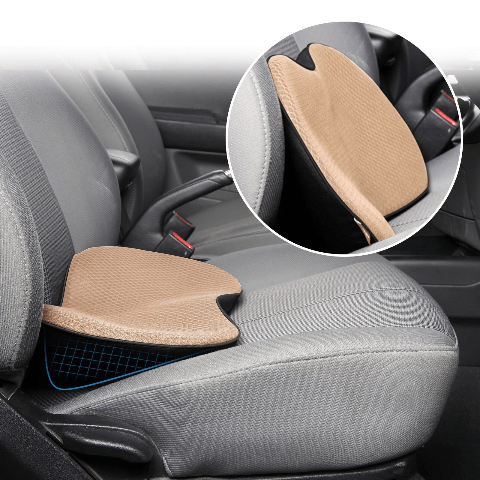 Ergonomic Car Seat Cushion with Lumbar Support