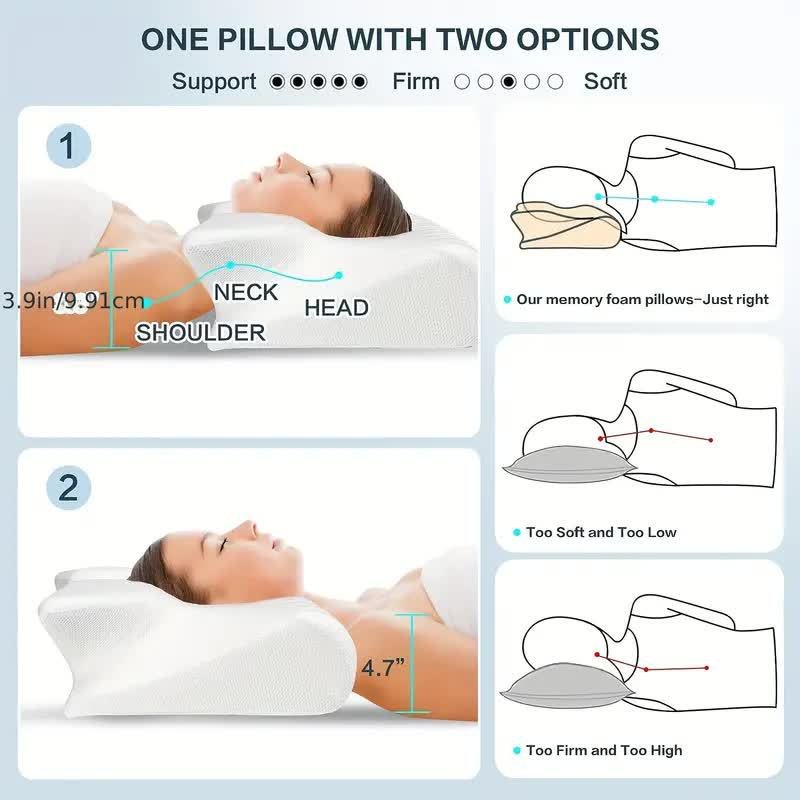 Ergonomic Memory Foam Pillow for Side Sleepers - Best Pillow for Neck Pain and Sleep Support 5